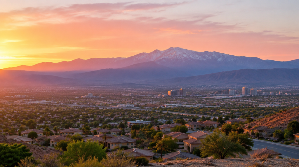 Sunrise over the east side of the Las Vegas valley