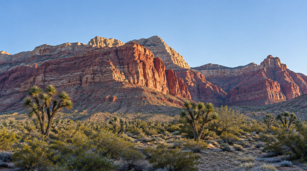 Red rock and desert landscape outside Las Vegas